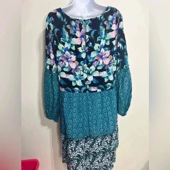 Soft surroundings Night Bloom Balloon Sleeve Dress Size Large NWOT - Picture 4 of 7